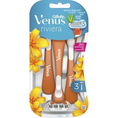 Gillette Venus Riviera Women's Razor - Disposable Razor for Women - 3 pcs Gillette Venus Riviera Women's Razor - Disposable Razor for Women - 3 pcs