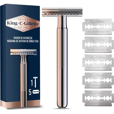 Gillette King Rasoio di Sicurezza a Doppia Lama - Uomo Gillette King Rasoio di Sicurezza a Doppia Lama - Uomo