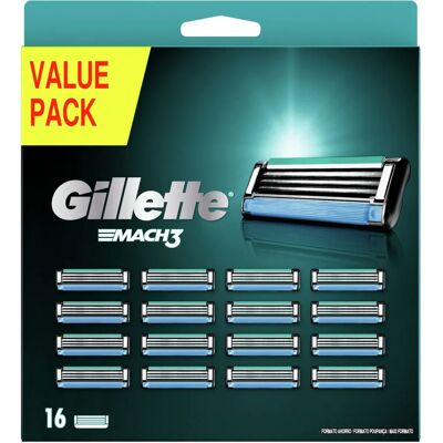 Επαναφορτιστές λεπίδες Gillette Mach3 - 16 τεμάχια - Για άνδρες Επαναφορτιστές λεπίδες Gillette Mach3 - 16 τεμάχια - Για άνδρες