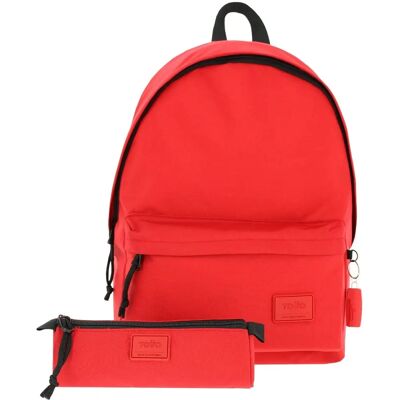 Ensemble Sac à Dos et Trousse Kalex Rouge - Style Urbain - Publicité Ensemble Sac à Dos et Trousse Kalex Rouge - Style Urbain - Publicité
