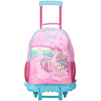 Totto Modello 8I7 - Zaino Scolastico Unicorno con Ruote per 8-10 Anni Totto Modello 8I7 - Zaino Scolastico Unicorno con Ruote per 8-10 Anni
