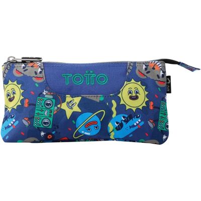 Estuche Escolar Ecológico Totto Tello - Azul, Tres Compartimentos Estuche Escolar Ecológico Totto Tello - Azul, Tres Compartimentos