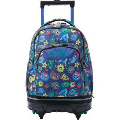 Mochila escolar azul con ruedas desmontables Tello - Tiza Mochila escolar azul con ruedas desmontables Tello - Tiza