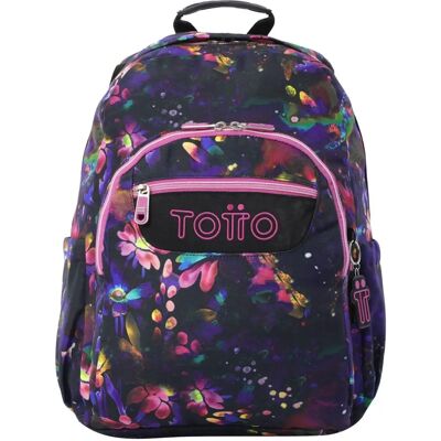 Mochila Totto - Galaxia de flores - Acuarela - Duradera - Unisex Mochila Totto - Galaxia de flores - Acuarela - Duradera - Unisex