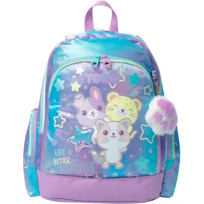 Mochila Totto Friends Azul/lila M - Mochila Mochila Totto Friends Azul/lila M - Mochila