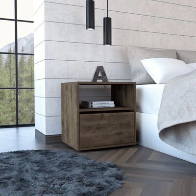 Tuhome Concept Mesita de Noche Galanto - Moderna, Neutras, 1 Estantería, 1 Cajón Tuhome Concept Mesita de Noche Galanto - Moderna, Neutras, 1 Estantería, 1 Cajón
