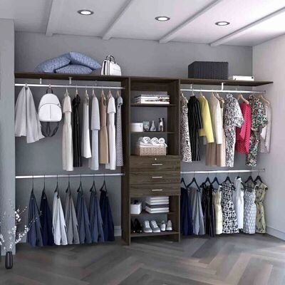 Armario Abierto Plego TUHOME CONCEPT con 3 Cajones - Almacenamiento para Dormitorio Armario Abierto Plego TUHOME CONCEPT con 3 Cajones - Almacenamiento para Dormitorio