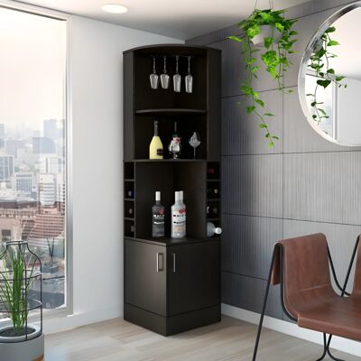 TUHOME Syrah Gabinete de Bar Esquinero - Negro Moderno TUHOME Syrah Gabinete de Bar Esquinero - Negro Moderno