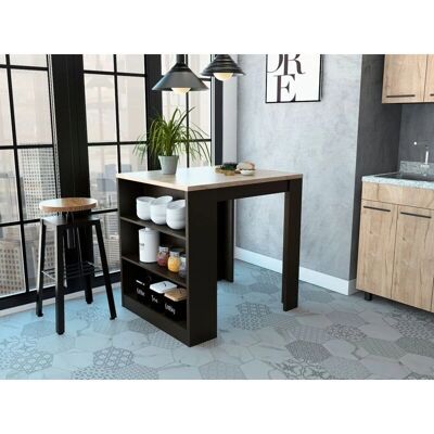 Mesa de comedor TuHome Wengue / Duna con estantes - Mesa de comedor Mesa de comedor TuHome Wengue / Duna con estantes - Mesa de comedor