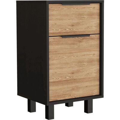 Mesita de noche Tuhome Concept Kaia Z con Cajón y Armario - Mueble de dormitorio Mesita de noche Tuhome Concept Kaia Z con Cajón y Armario - Mueble de dormitorio