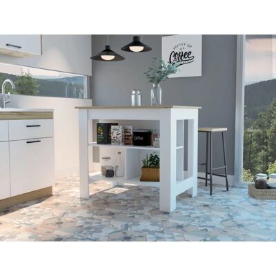 TuHome Concept Isla de Cocina Cala - Superficie Antibacteriana, 3 Estantes TuHome Concept Isla de Cocina Cala - Superficie Antibacteriana, 3 Estantes