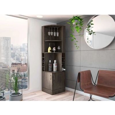 Bar Esquinero TUHOME Syrah - Soporta 8 Botellas - Cognac Moderno Bar Esquinero TUHOME Syrah - Soporta 8 Botellas - Cognac Moderno