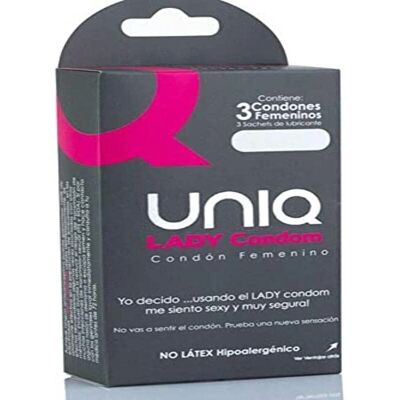 Uniq Lady Preservativo - Senza lattice, Ergonomico, 3 pezzi Uniq Lady Preservativo - Senza lattice, Ergonomico, 3 pezzi