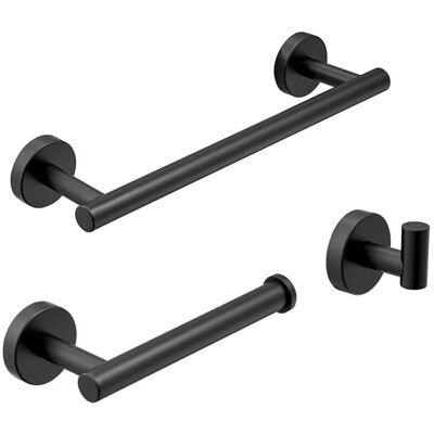 SHINING HOUSE - Black Matte - 3-Piece - Accesorios de baño SHINING HOUSE - Black Matte - 3-Piece - Accesorios de baño