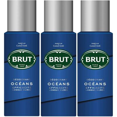 Déodorant Spray Brut Oceans - Pack de 3 200ml - Publicité Déodorant Spray Brut Oceans - Pack de 3 200ml - Publicité