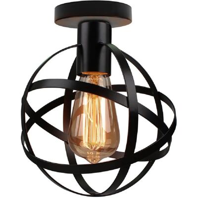 Stoex - Vintage Industrial Cage Ceiling Lamp - Noir - Ceiling Lamp - Publicité Stoex - Vintage Industrial Cage Ceiling Lamp - Noir - Ceiling Lamp - Publicité