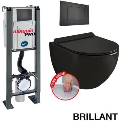 EUROPALAMP Schwarzes Rimloses WC & Waschbecken-Set EUROPALAMP Schwarzes Rimloses WC & Waschbecken-Set