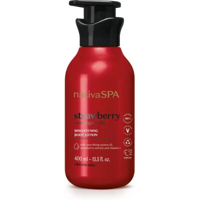 O Boticário Nativa Spa Morango Ruby Lotion Corporelle Végan - Publicité O Boticário Nativa Spa Morango Ruby Lotion Corporelle Végan - Publicité