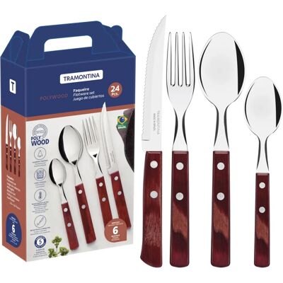 TRAMONTINA Polywood 24 pezzi - Set di posate TRAMONTINA Polywood 24 pezzi - Set di posate