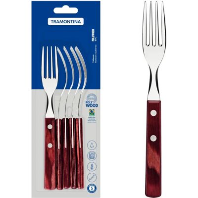 Tramontina RVS Barbecue Vorken Set - Rood - 6 stuks Tramontina RVS Barbecue Vorken Set - Rood - 6 stuks