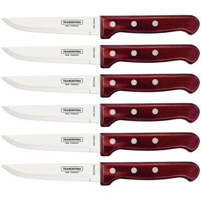 Conjunto de Facas Gaucho Tramontina 6 Peças Aço Inoxidável & Madeira Vermelha Conjunto de Facas Gaucho Tramontina 6 Peças Aço Inoxidável & Madeira Vermelha