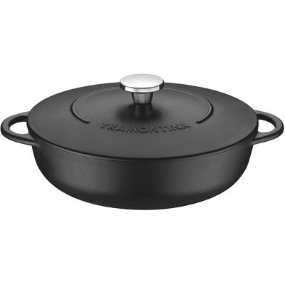 Plat à gratin en fonte émaillée Tramontina 28cm - Noir Plat à gratin en fonte émaillée Tramontina 28cm - Noir