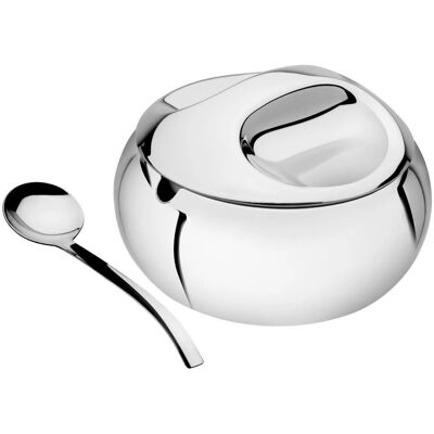 Tramontina Edelstahl Zuckerdose & Löffel-Set - Inox. Tramontina Edelstahl Zuckerdose & Löffel-Set - Inox.