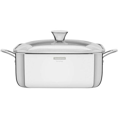 Tramontina Marca Modelo Grano Olla para Asar de Acero Inoxidable de 3 Capas - 7.3L Tramontina Marca Modelo Grano Olla para Asar de Acero Inoxidable de 3 Capas - 7.3L