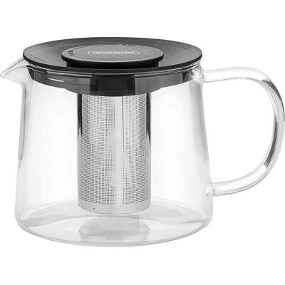 Tramontina 900ml Glass Teapot with Infuser - Black - Teapot Tramontina 900ml Glass Teapot with Infuser - Black - Teapot