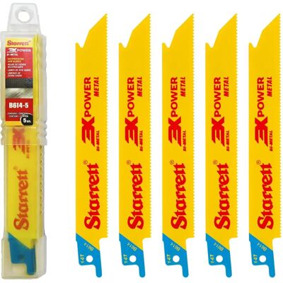 Lâmina de serra bimétal Starrett B614-5 - 152mm, 14 TPI, Pacote 5 Lâmina de serra bimétal Starrett B614-5 - 152mm, 14 TPI, Pacote 5