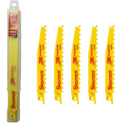 Starrett BT63-5 Bi-Metal Reciprocating Blade - Tapered - 152mm - 3 TPI Starrett BT63-5 Bi-Metal Reciprocating Blade - Tapered - 152mm - 3 TPI