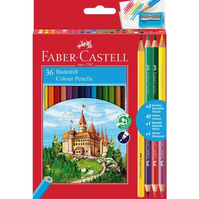 Faber-Castell Eco Buntstifte - 36 + 3 Bicolor + 1 Graphit - Kunstbedarf Faber-Castell Eco Buntstifte - 36 + 3 Bicolor + 1 Graphit - Kunstbedarf