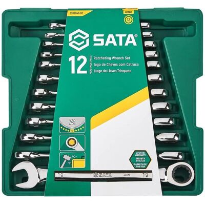 Set di Chiavi a Bussola Sata - 12 Pezzi, 8-19mm, Resistente Set di Chiavi a Bussola Sata - 12 Pezzi, 8-19mm, Resistente