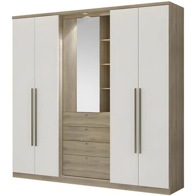 Szafa Isak Vente-unique - 4 Drzwi i Lustro - 240cm Szafa Isak Vente-unique - 4 Drzwi i Lustro - 240cm