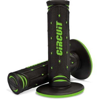 Circuit Equipment Jupiter Racing Grip - Zwart Groen - Motorhandlebar Circuit Equipment Jupiter Racing Grip - Zwart Groen - Motorhandlebar