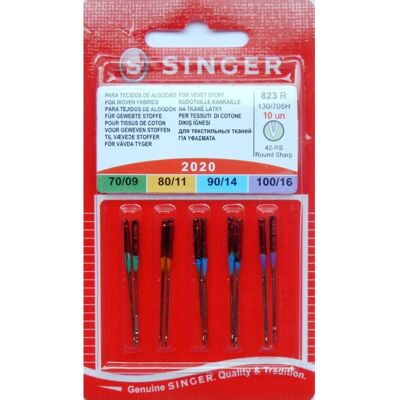 SINGER - N2020-823 - Pack de 10 - Agulha de costura SINGER - N2020-823 - Pack de 10 - Agulha de costura