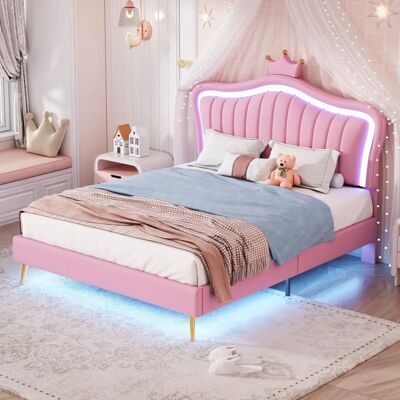 WISHDOR - Corona Bed - Rosa - 140x200 cm - Bed WISHDOR - Corona Bed - Rosa - 140x200 cm - Bed