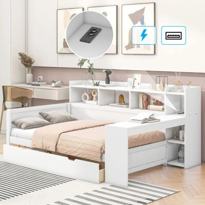 MODFU - Cama infantil 90x200 - escritorio - almacenaje - Cama MODFU - Cama infantil 90x200 - escritorio - almacenaje - Cama