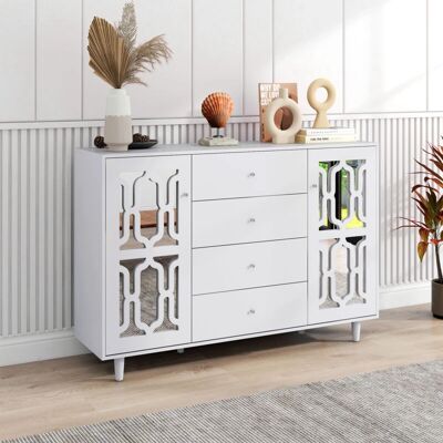 MODFU - Credenza buffet - Blanco - MDF - Armario de almacenamiento MODFU - Credenza buffet - Blanco - MDF - Armario de almacenamiento