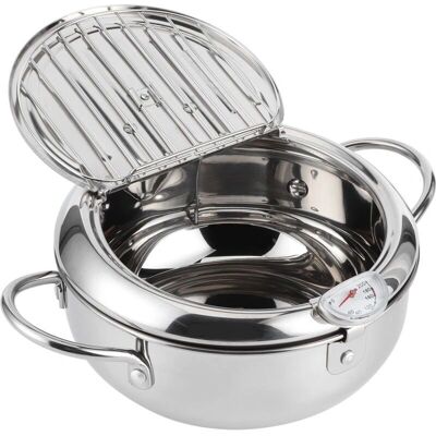 Eosnow - Mini padella per friggere - 24 cm - termometro - Frying pan Eosnow - Mini padella per friggere - 24 cm - termometro - Frying pan