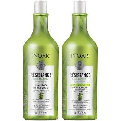 Kit Shampoo e Balsamo Resistance Bamboo Inoar - Riparazione Capelli 1L Kit Shampoo e Balsamo Resistance Bamboo Inoar - Riparazione Capelli 1L