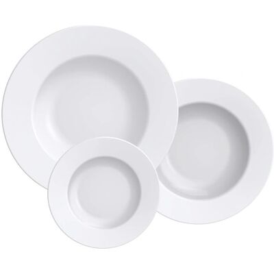 Set di stoviglie in porcellana Augusta di Tramontina - Piatti da 28cm, ciotole da 23cm e piattini da dessert da 21cm Set di stoviglie in porcellana Augusta di Tramontina - Piatti da 28cm, ciotole da 23cm e piattini da dessert da 21cm