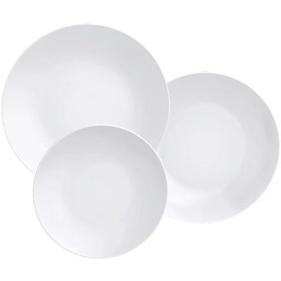Ensemble d'Assiettes en Porcelaine Blanche Tramontina - 12 Pièces Ensemble d'Assiettes en Porcelaine Blanche Tramontina - 12 Pièces