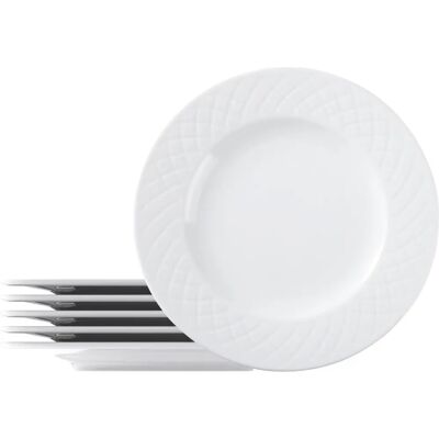 Assiettes à dessert en porcelaine Tramontina Ingrid - 21cm Lot de 6 Assiettes à dessert en porcelaine Tramontina Ingrid - 21cm Lot de 6