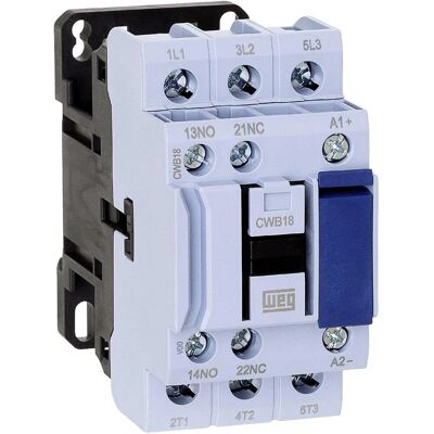 WEG CWB18-11-30D24 Power Contactor - 11kW, 3 Pole, 230V/AC WEG CWB18-11-30D24 Power Contactor - 11kW, 3 Pole, 230V/AC