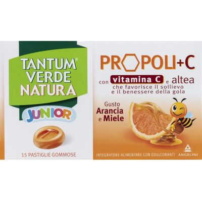 Angelini Propolis+C Junior - Halsschmerzen Gummibärchen - Linderung Angelini Propolis+C Junior - Halsschmerzen Gummibärchen - Linderung