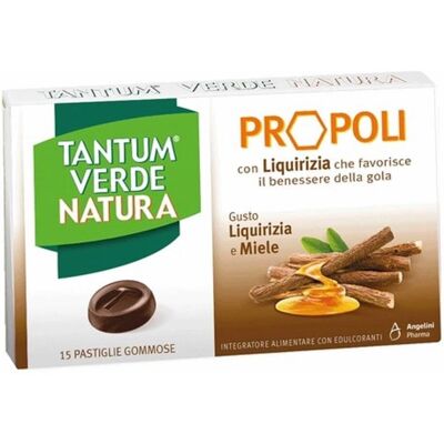 Angelini Tantum Verde Nature Pastilles avec Propolis, Réglisse et Miel - Bien-être de la Gorge - Publicité Angelini Tantum Verde Nature Pastilles avec Propolis, Réglisse et Miel - Bien-être de la Gorge - Publicité