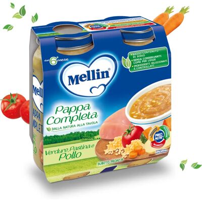 Mellin 132143 Pasto Combinato Bebè - Proteine, Carboidrati, Verdure Mellin 132143 Pasto Combinato Bebè - Proteine, Carboidrati, Verdure
