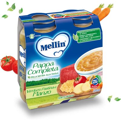 Alimento per Bambini Mellin - 132141 - Pasta con Verdure e Manzo - 6+ Mesi Alimento per Bambini Mellin - 132141 - Pasta con Verdure e Manzo - 6+ Mesi