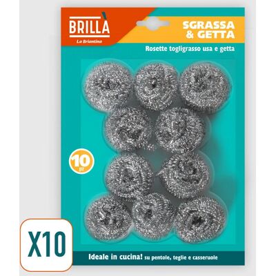 La Briantina Esponja de Limpieza de Acero Inoxidable - 10 Pads Desechables La Briantina Esponja de Limpieza de Acero Inoxidable - 10 Pads Desechables